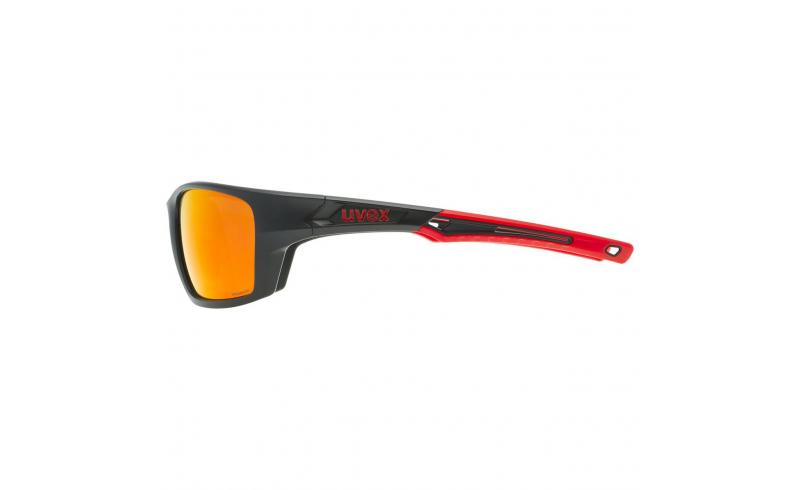 Brýle UVEX Sportstyle 232 P Black Mat RedPolavision Mirror Red 1