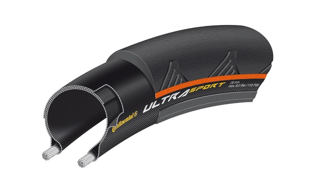 CONTINENTAL Ultra Sport II kevlar černá/oranžová