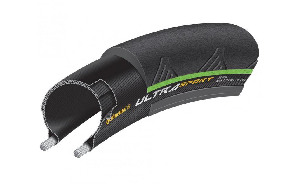 CONTINENTAL Ultra Sport II kevlar černá/zelená