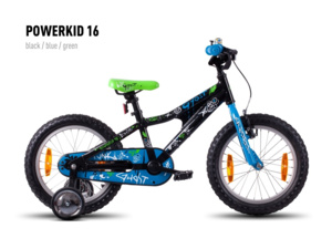 GHOST Powerkid 16 black/blue/green - Uni