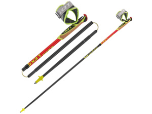 Trekingové hole LEKI Micro Trail Race neon red/natural carbon/neon yellow