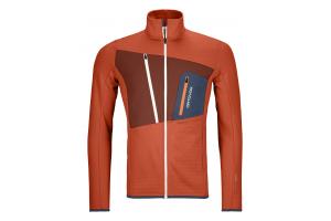 Mikina ORTOVOX Fleece grid jacket desert orange