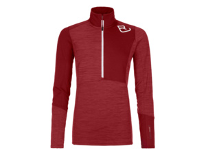 Dámská mikina ORTOVOX Fleece light zip neck Dark Blood