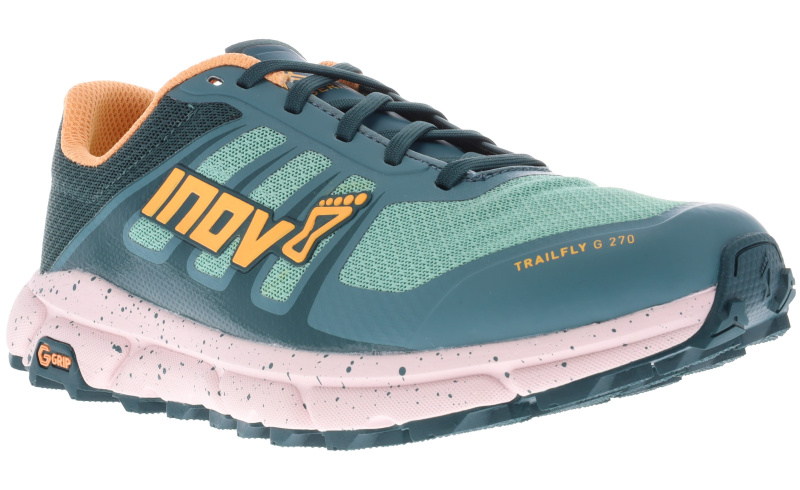 Dámské běžecké boty INOV-8 Trailfly G 270 V2 W (S) Pine/Peach - 3,5/36,5