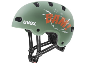 Dětská helma UVEX Kid 4 Style Bam Moss Green - Papaya Matt